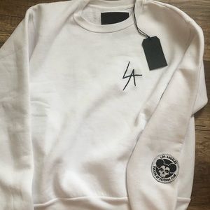 LA SLASH CREW NECK FLEECE EMB